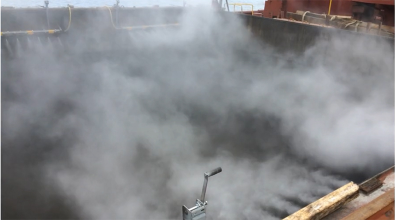 Dry Fog Ship Unloading