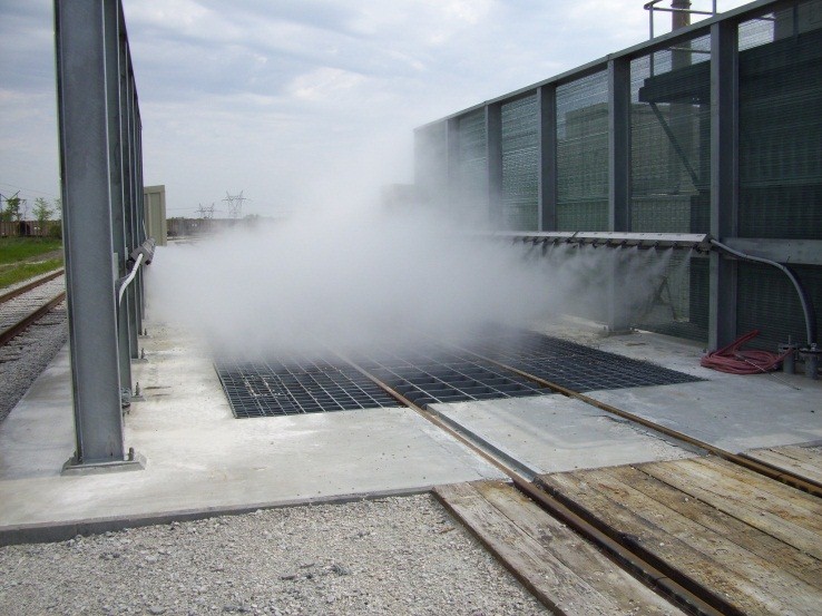 Dry Fog Truck Unloading Dust Control Dry Fog Truck Unloading Dust Control